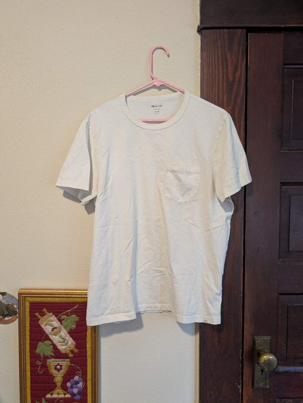 Madewell Men's All Day Pocket Tee Size M Neutral Off-white 100% Cotton